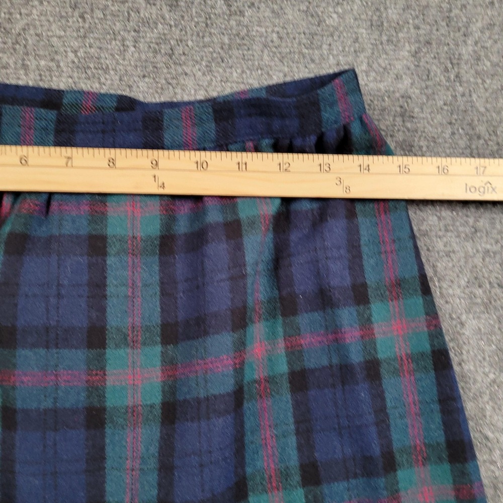 Vintage Pendleton‎ Skirt Small Petite Black Watch Tartan Plaid Wool Made USA 80s - Picture 3 of 10